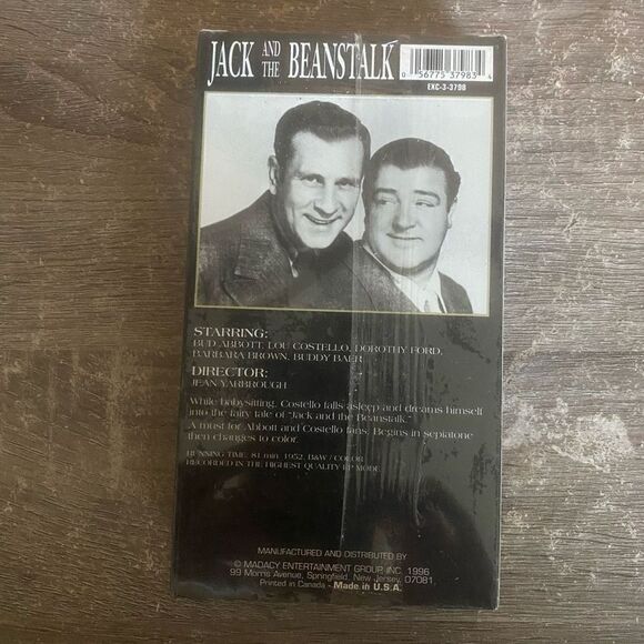 Madacy Entertainment Jack and The Beanstock Bud Abbott Lou‎ Costello VHS NWT - Picture 4 of 6